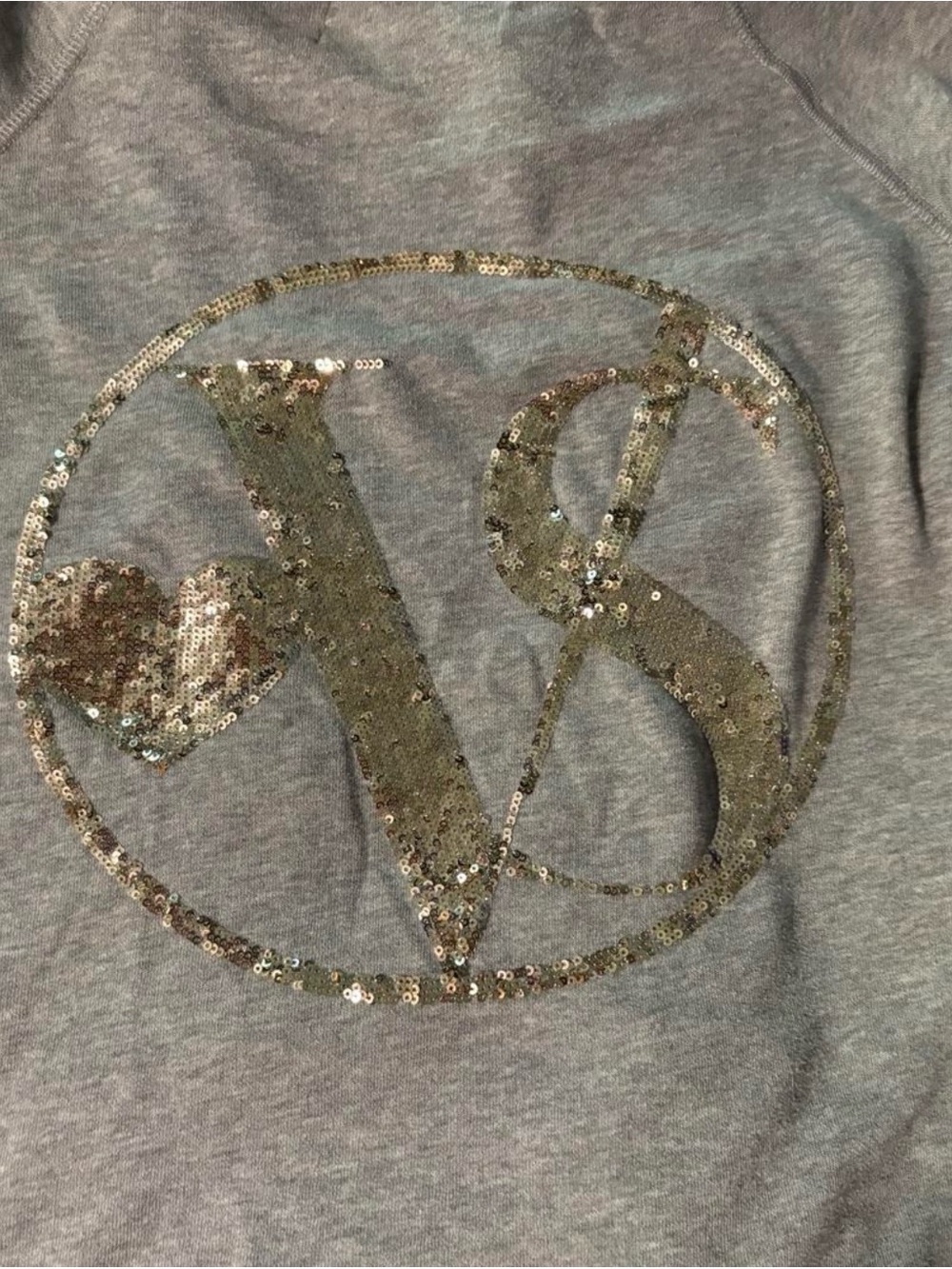 Sequined VS Logo Grey Sweatshirt
